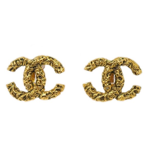 CHANEL Jewelry - Chanel CC Earrings Clip-On Gold